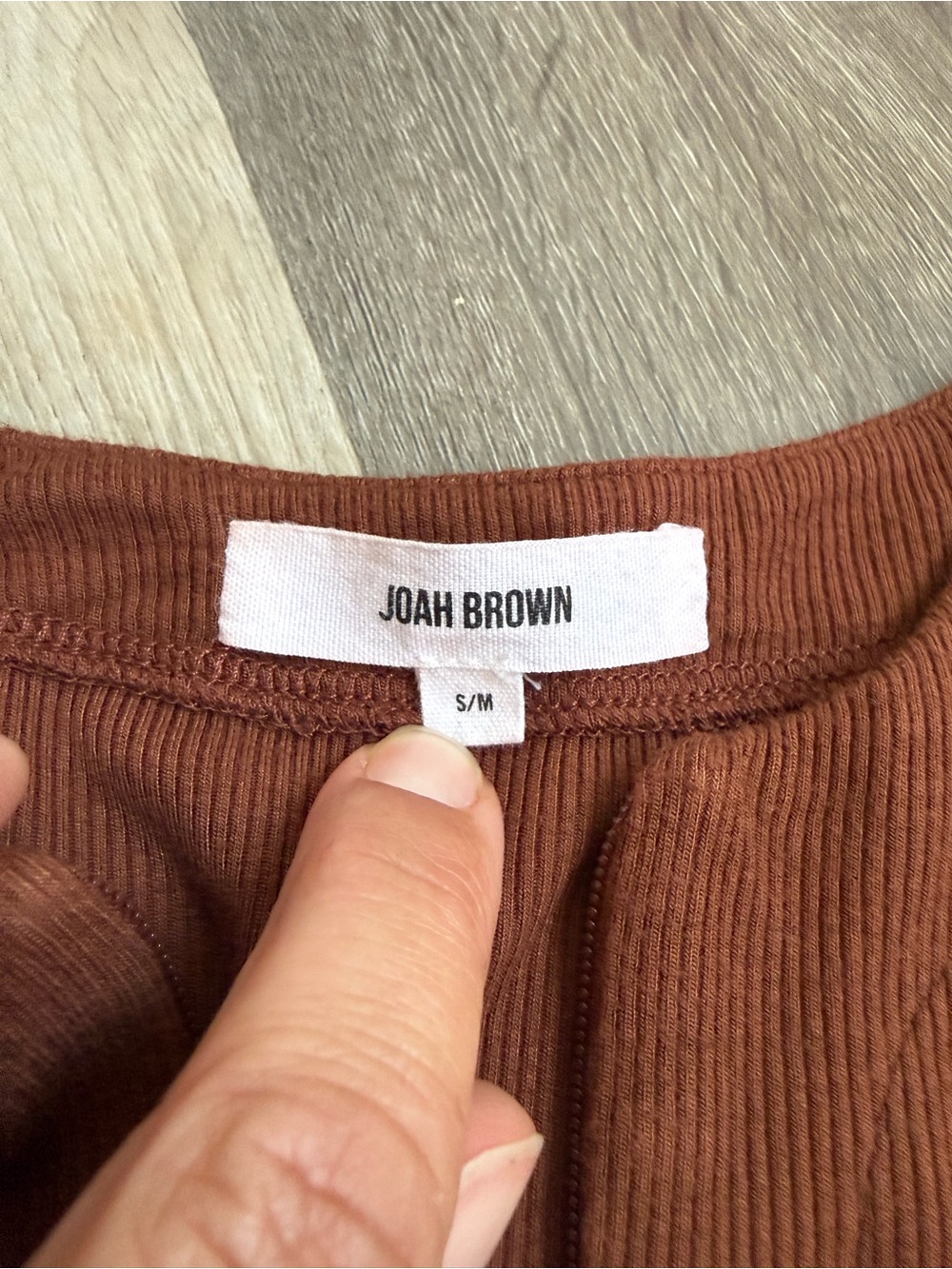 Joah Brown Invisible Zip Ribbed Long Sleeve Small Medium - Picture 7 of 9